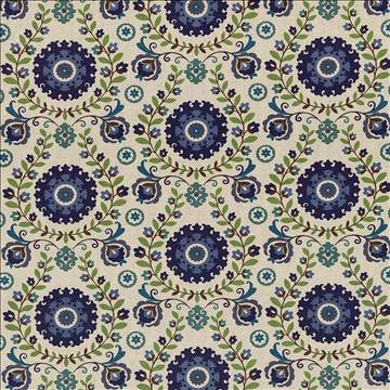 San Pedro Cobalt by Kasmir Fabric 5081 50% Cotton 50% Linen CHINA 30,000 Martindale Cycles H: 23 inches, V: 11 inches 54 - Fabric Carolina - Kasmir