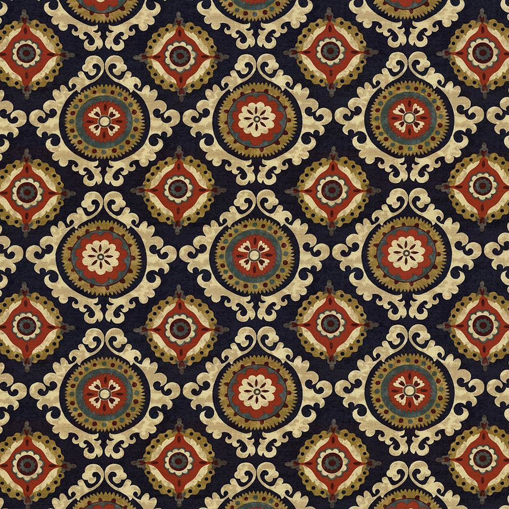 San Mateo Indigo by Kasmir Fabric 5081 100% Cotton
 PAKISTAN </p><p>Repeat: Horizontal: 27 inches and Vertical: 25 2/8 inches 54 - 55 - Fabric Carolina -
