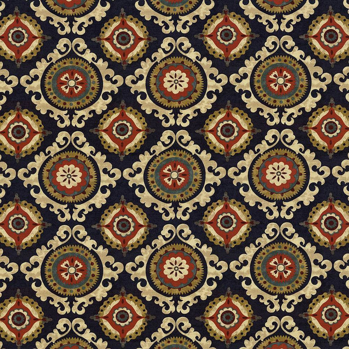 San Mateo Indigo by Kasmir Fabric 5081 100% Cotton
 PAKISTAN </p><p>Repeat: Horizontal: 27 inches and Vertical: 25 2/8 inches 54 - 55 - Fabric Carolina -