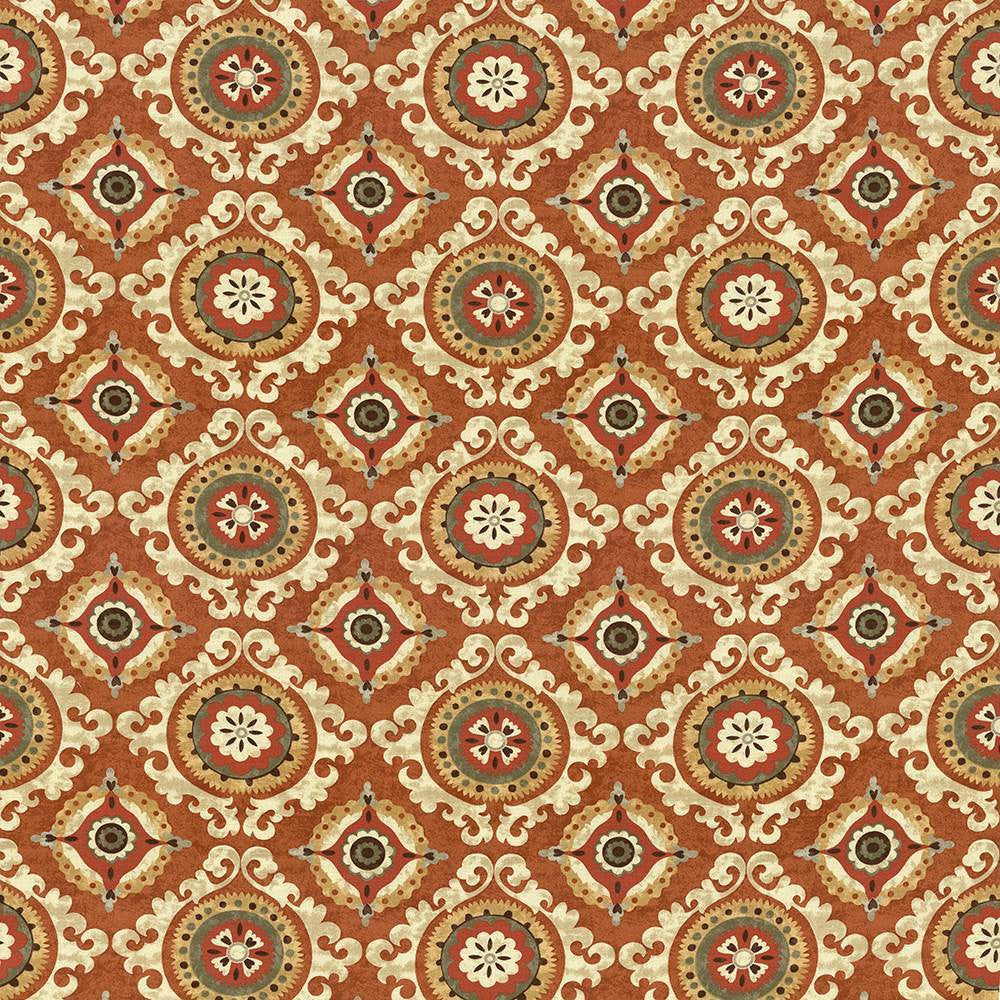 San Mateo Pumpkin by Kasmir Fabric 5079 100% Cotton
 PAKISTAN </p><p>Repeat: Horizontal: 27 inches and Vertical: 25 2/8 inches 54 - 55 - Fabric Carolina -