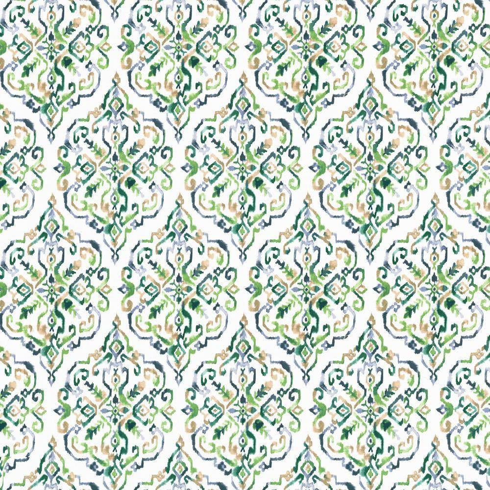 Santika Spruce by Kasmir Fabric 5107 90% Cotton
10% Linen
 CHINA </p><p>Repeat: Horizontal: 13 6/8 inches and Vertical: 27 inches 54 - 55 - Fabric Carolina -