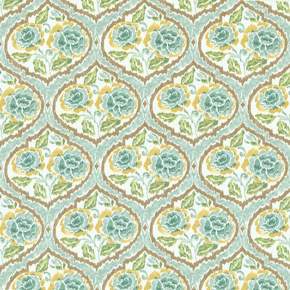 Sassy Floral Green Tea by Kasmir Fabric 1420 55% Linen
45% Rayon
 USA </p><p>Repeat: Horizontal: 13 4/8 inches and Vertical: 18 inches 54 - 55 - Fabric Carolina -