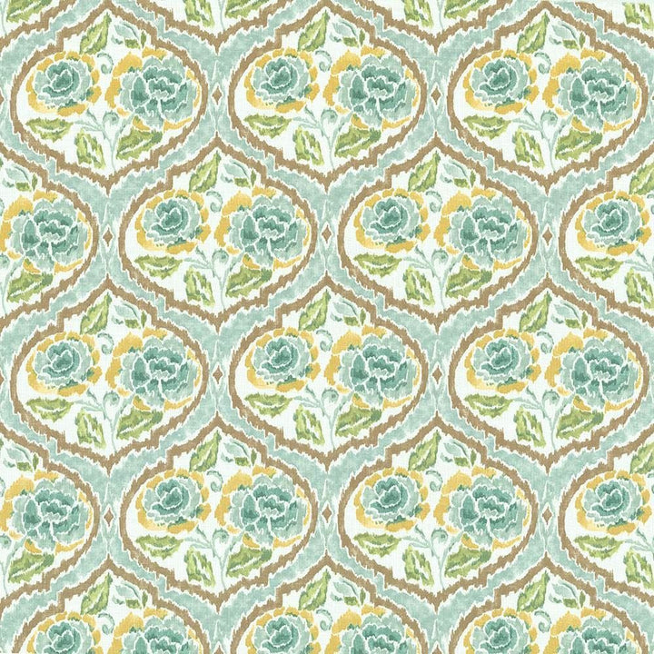 Sassy Floral Green Tea by Kasmir Fabric 1420 55% Linen
45% Rayon
 USA 30,000 Wyzenbeek Double Rubs </p><p>Repeat: Horizontal: 13 4/8 inches and Vertical: 18 inches 54 - Fabric Carolina -