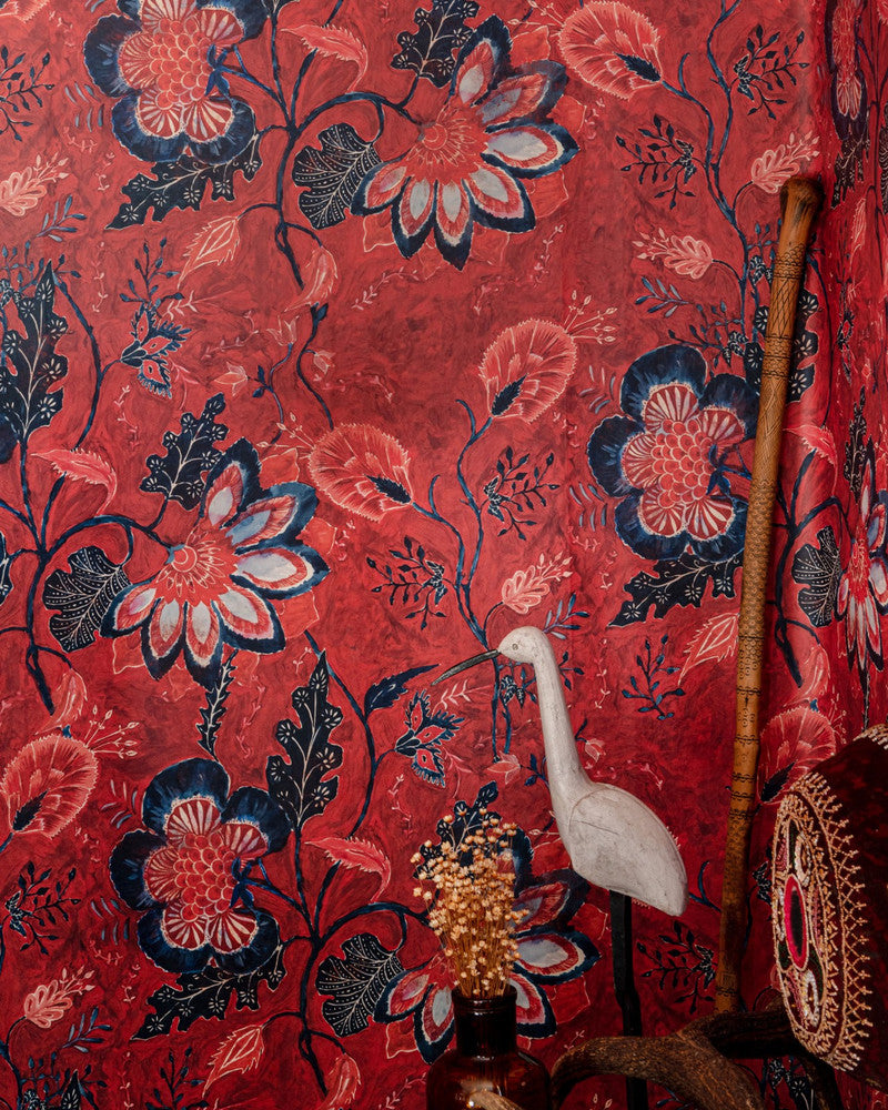 SAXON TAPESTRY Wallpaper (WP20547) by Mind The Gap | WP20547 | TRANSYLVANIAN ROOTS | 3 rolls x 20.5 x 118.1 in | 0.52m / 20.5in | 3m / 118in | 4.65mp | 84.5cm / 33.2in | Blue, Red, Taupe | Textured Matte | Paste the wall | 3-rolls in a box | Fabric Carolina | https://www.fabriccarolina.com/