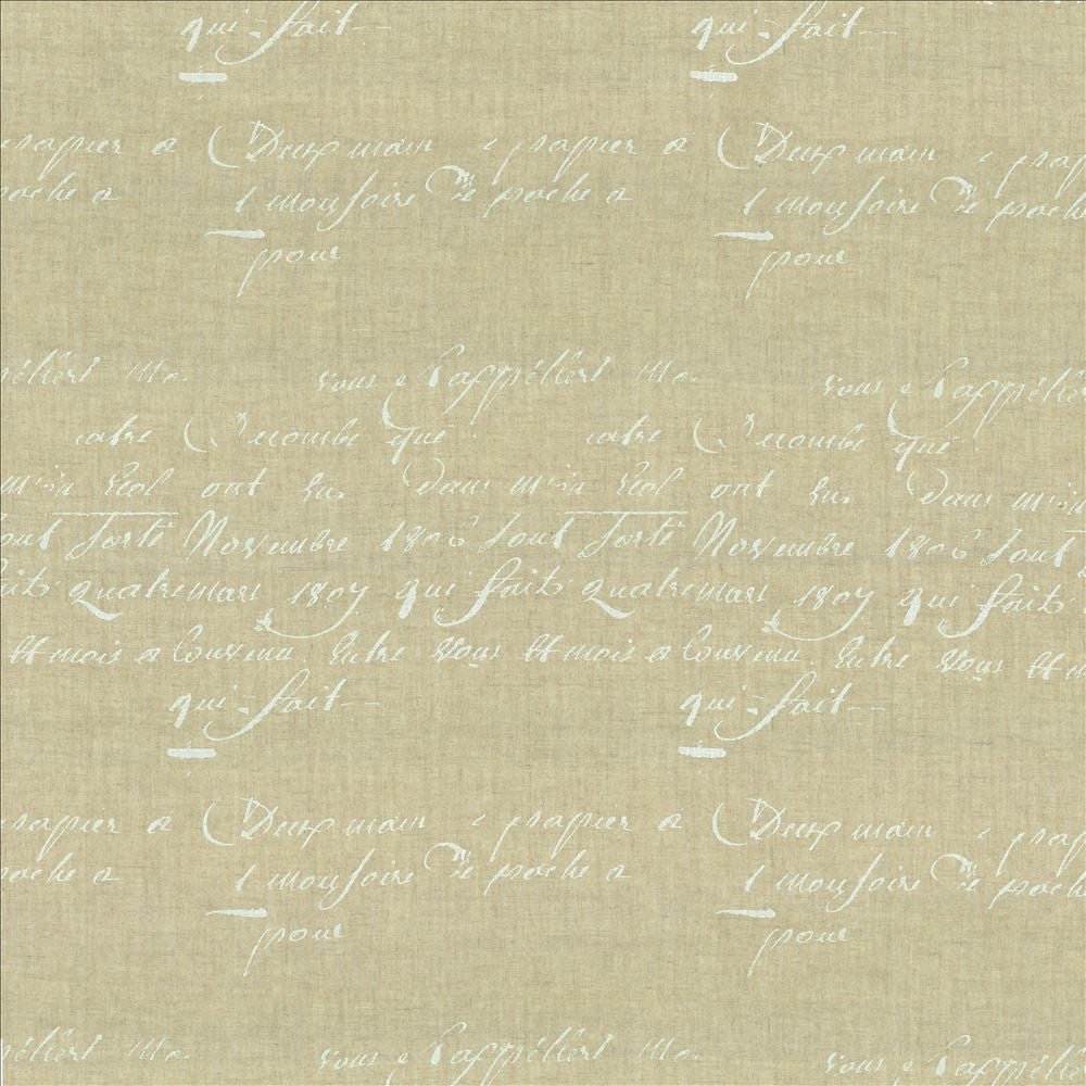 Script Natural by Kasmir Fabric 5157 100% Linen FRANCE Not Tested Horizontal: 17 7/8 inches and Vertical: 25 2/8 inches 63 - Fabric Carolina -