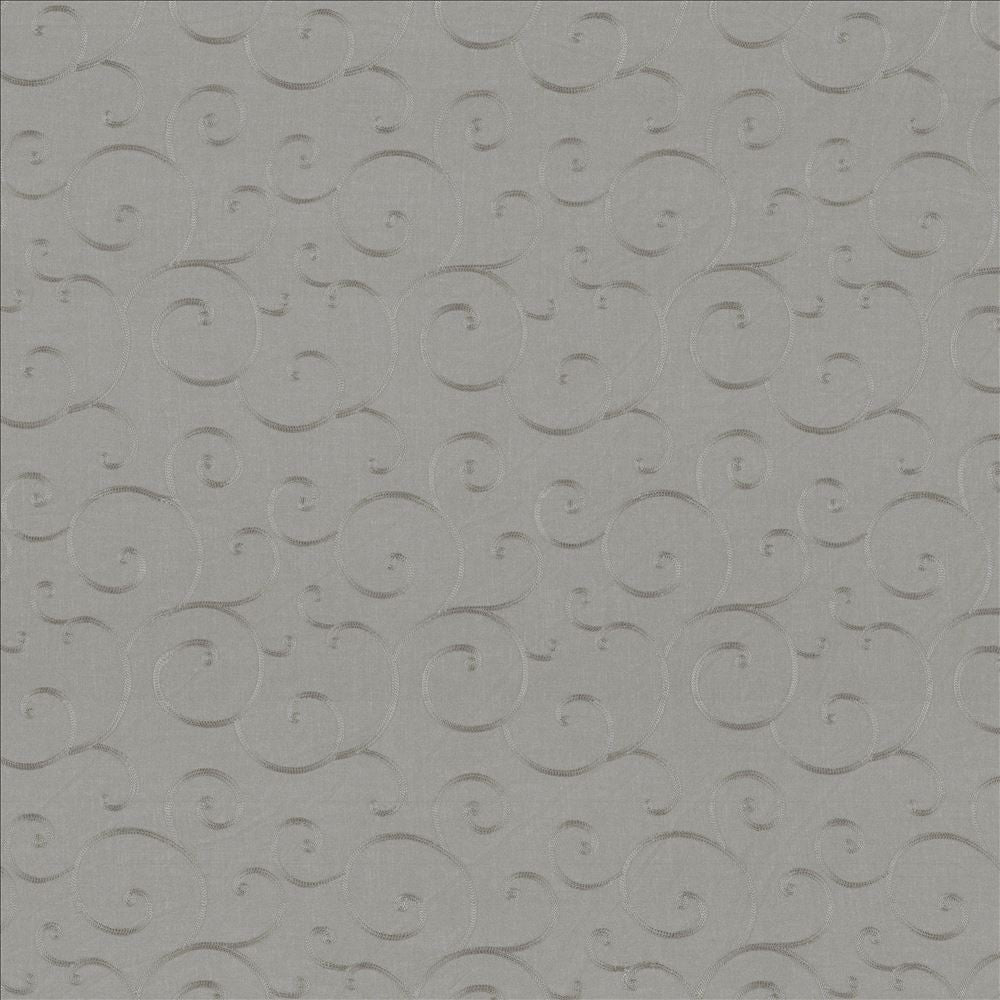Scrolltop Silver by Kasmir Fabric 5077 100% Polyester Embroidery 100% Polyester CHINA Not Tested Horizontal: 9 4/8 inches and Vertical: 11 6/8 inches 54 - 56 - Fabric Carolina -