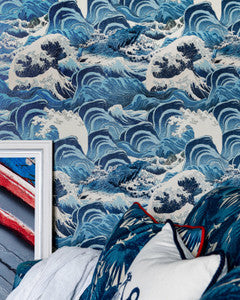 SEA WAVES Light Blue Wallpaper (WP30060) by Mind The Gap