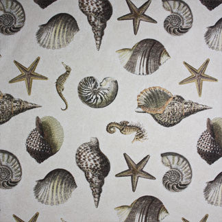 Sea Life Brown 6299611000 by Carole Fabric Exclusive Lasting Impressions 80% Cotton, 20% Polyester Spain H: 25"V, 27"H  54" Minimum (See sample for specifics) - Fabric Carolina - Carole Exclusive