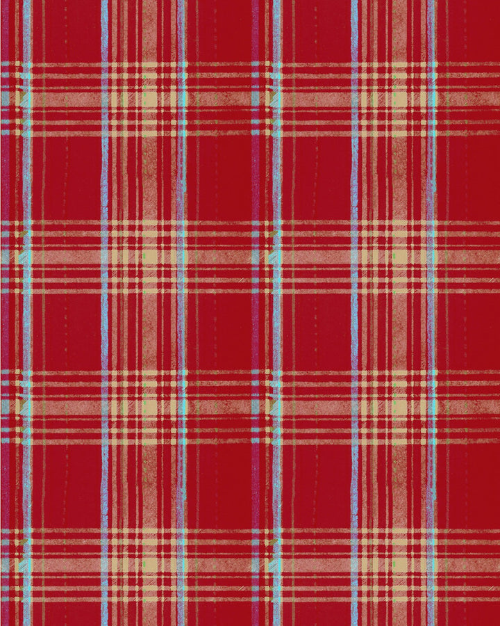 SEAPORT PLAID Red Wallpaper (WP30066) by Mind The Gap | WP30066 | SUNDANCE VILLA | 1 roll x 20.5 x 393.7 in | 0.52m / 20.5in | 10m / 393.7in | 5.20mp | 64cm / 26.1in | Red, Sky Blue, Yellow | Satin Matte | Paste the wall | 1-roll in a box | Fabric Carolina | https://www.fabriccarolina.com/