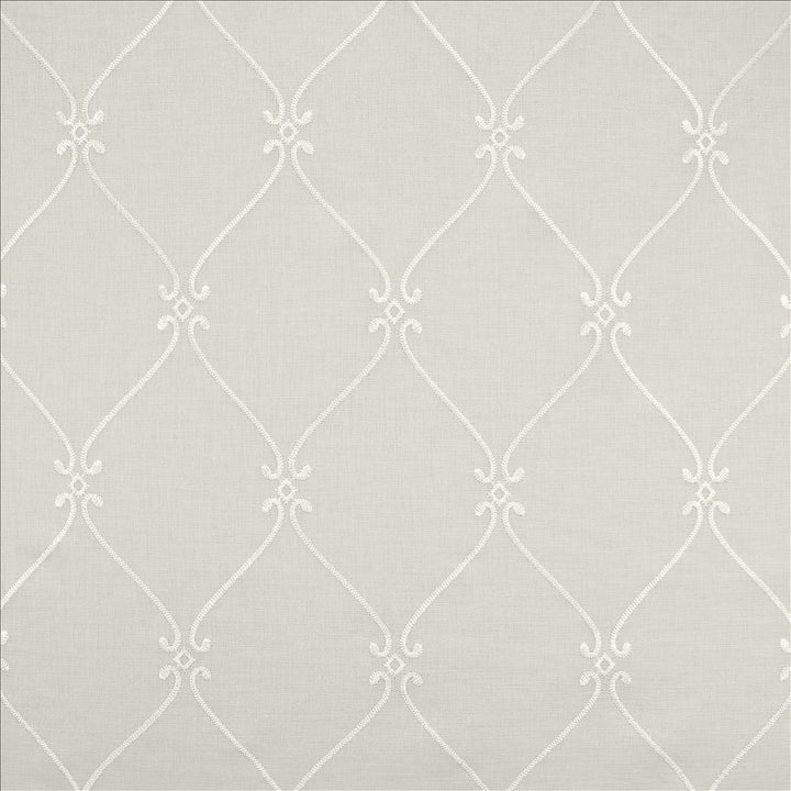 Searcy White by Kasmir Fabric 5108 100% Polyester
 TURKEY Not Tested </p><p>Repeat: Horizontal: 6 2/8 inches and Vertical: 10 inches 118 - Fabric Carolina -