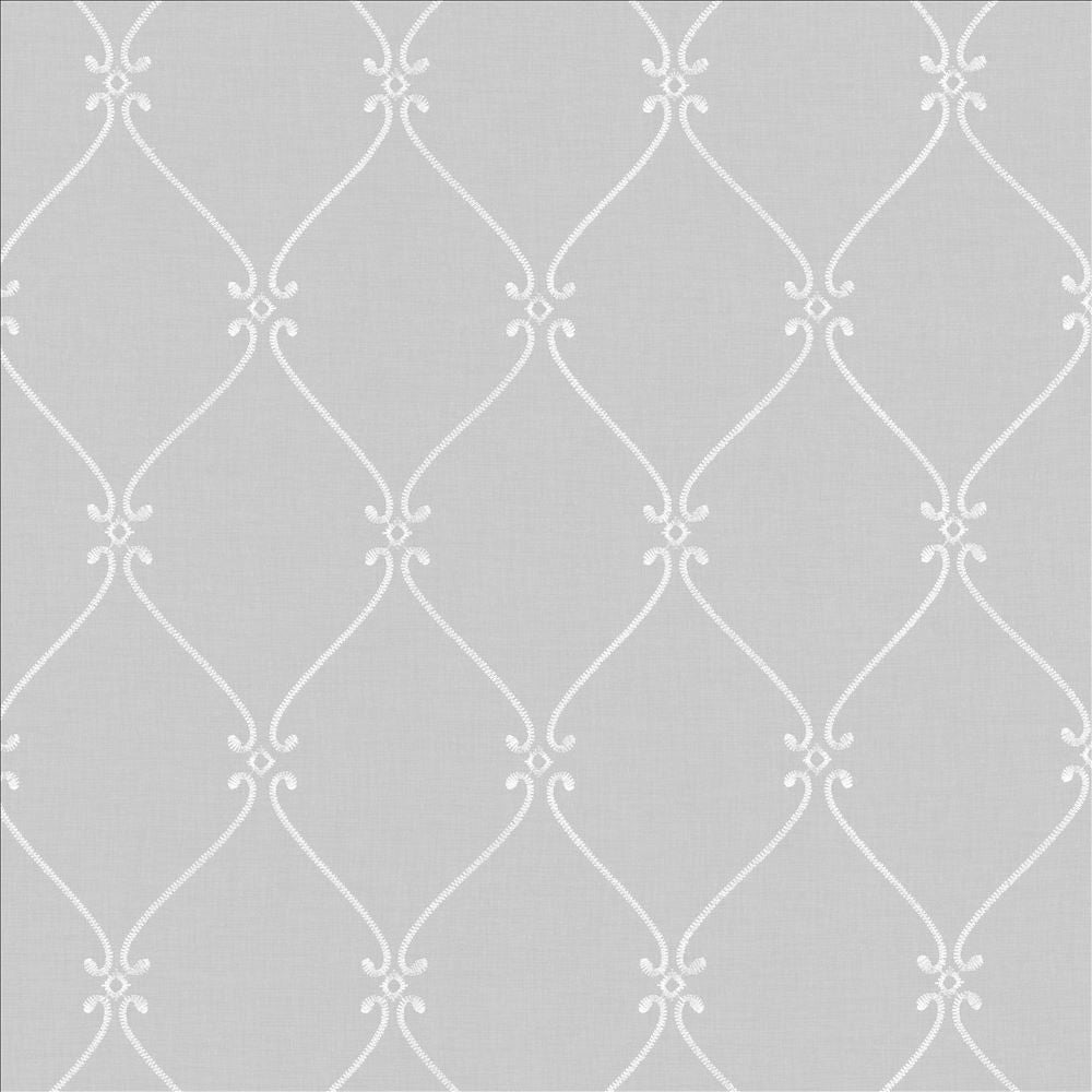 Searcy White by Kasmir Fabric 5108 100% Polyester
 TURKEY </p><p>Repeat: Horizontal: 6 2/8 inches and Vertical: 10 inches 118 - 127 - Fabric Carolina -