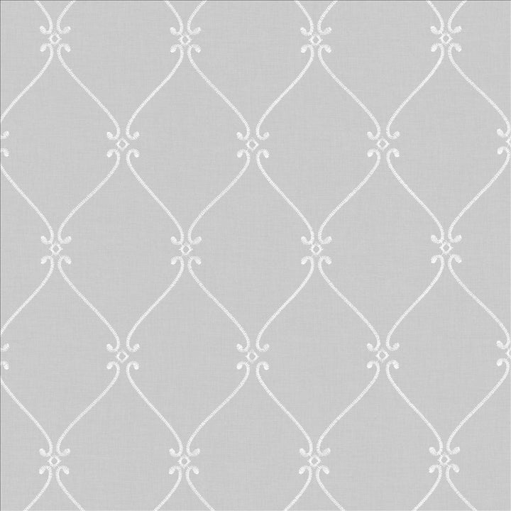 Searcy White by Kasmir Fabric 5108 100% Polyester
 TURKEY </p><p>Repeat: Horizontal: 6 2/8 inches and Vertical: 10 inches 118 - 127 - Fabric Carolina -
