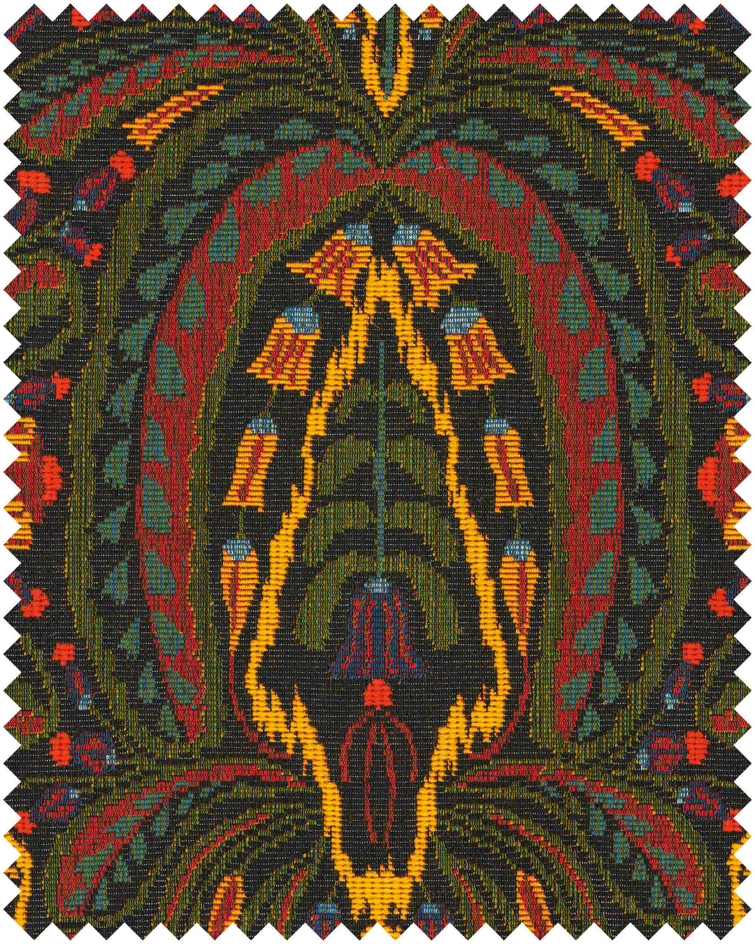 SERENADE Woven Fabric (FB00185) by Mind The Gap | FB00185 | TRANSYLVANIAN RHAPSODY | Black, Green, Yellow, Red | Meter | 150(±5%)x100 | (W)37.5 x (L)57cm / (W)14.7 x (L)22.4 in | mixed fabric | 27% Acrylic, 37% Cotton, Other Fibers | Fabric Carolina | https://www.fabriccarolina.com/