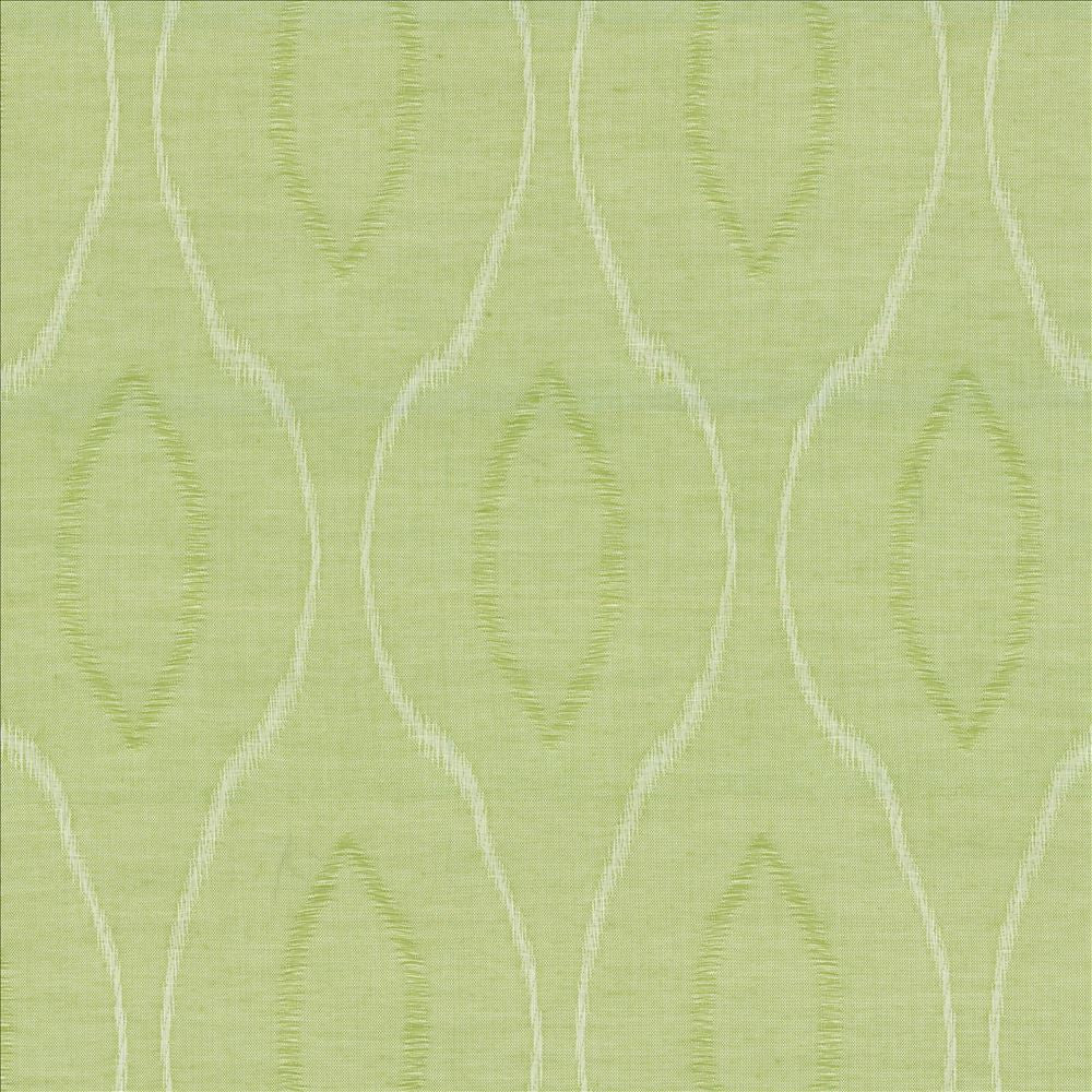 Sheer Ogee Io Leaf by Kasmir Fabric 1413 100% Acrylic
 USA Not Tested Horizontal: 7 2/8 inches and Vertical: 17 inches 58 - Fabric Carolina -