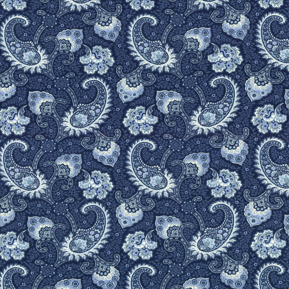 Sigourney Indigo by Kasmir Fabric 5081 100% Cotton USA 15,000 Wyzenbeek Double Rubs Horizontal: 9 inches and Vertical: 9 inches 54 - Fabric Carolina -