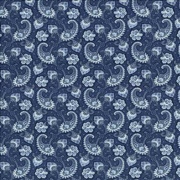 Sigourney Indigo by Kasmir Fabric 5081 100% Cotton USA 15,000 Wyzenbeek Double Rubs H: 9 inches, V: 9 inches 54 - Fabric Carolina - Kasmir