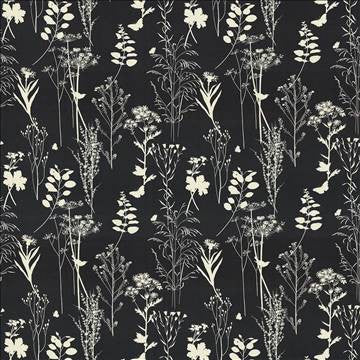 Silhouette Black by Kasmir Fabric 5078 100% Cotton UNITED KINGDOM 16,000 Martindale Cycles H: 27 inches, V: 25 2/8 inches 54 - 56 - Fabric Carolina - Kasmir