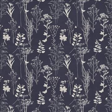 Silhouette Navy by Kasmir Fabric 5081 100% Cotton UNITED KINGDOM 16,000 Martindale Cycles H: 27 inches, V: 25 2/8 inches 54 - 56 - Fabric Carolina - Kasmir