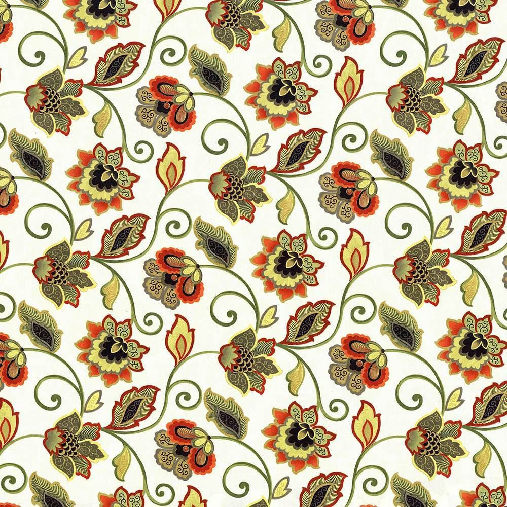 Sirena Lily by Kasmir Fabric 1417 100% Cotton CHINA 15,000 Wyzenbeek Double Rubs Horizontal: 27 inches and Vertical: 13 4/8 inches 54 - 55 - Fabric Carolina -