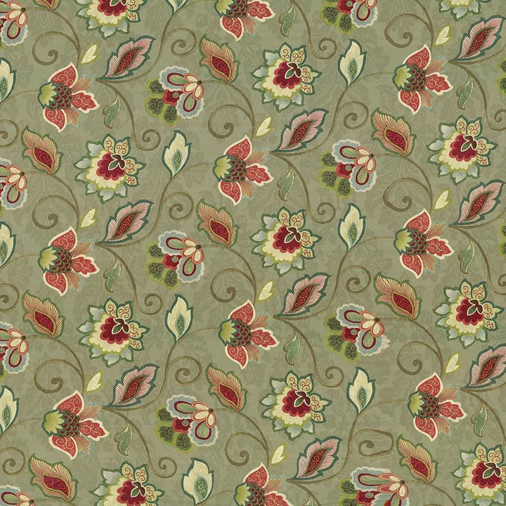 Sirena Sage by Kasmir Fabric 1417 100% Cotton CHINA 15,000 Wyzenbeek Double Rubs Horizontal: 27 inches and Vertical: 13 4/8 inches 54 - 55 - Fabric Carolina -