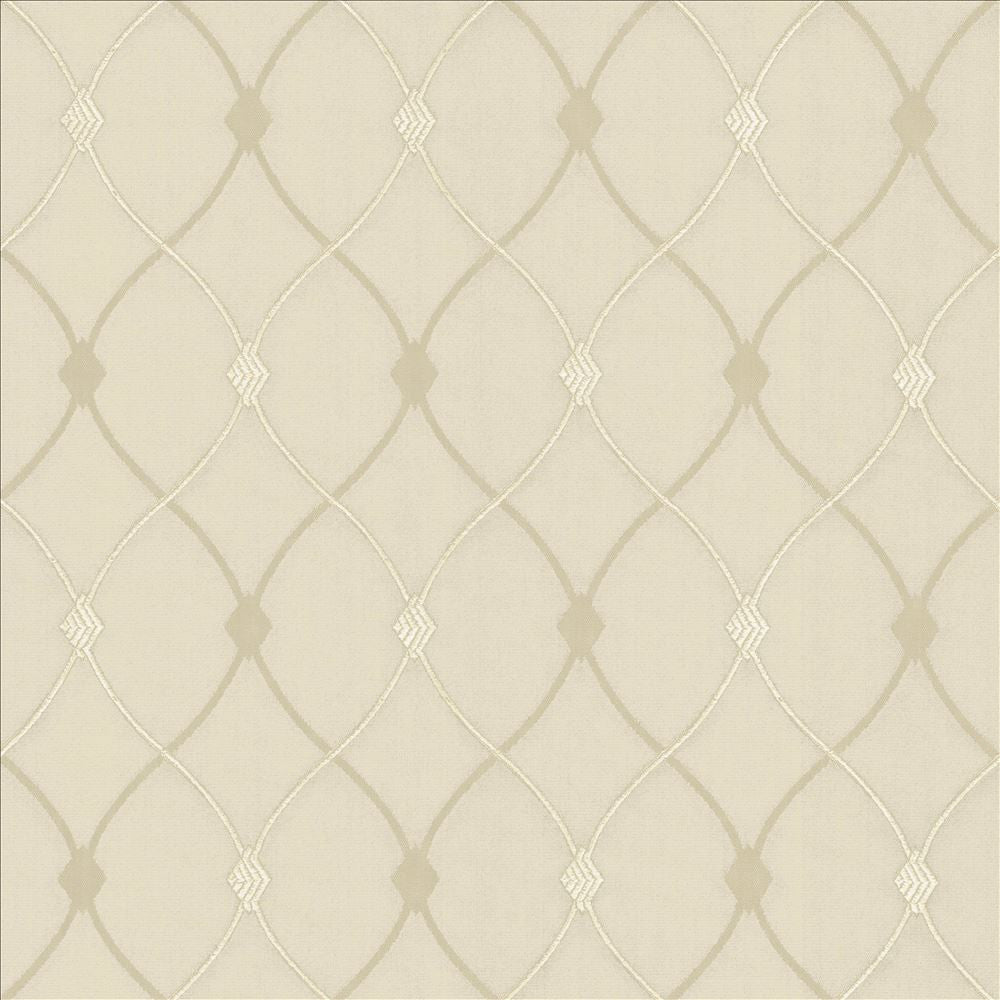 Slipper Trellis Bone by Kasmir Fabric 5110 100% Polyester
 INDIA 30,000 Wyzenbeek Double Rubs </p><p>Repeat: Horizontal: 3 1/8 inches and Vertical: 5 1/8 inches 56 - Fabric Carolina -