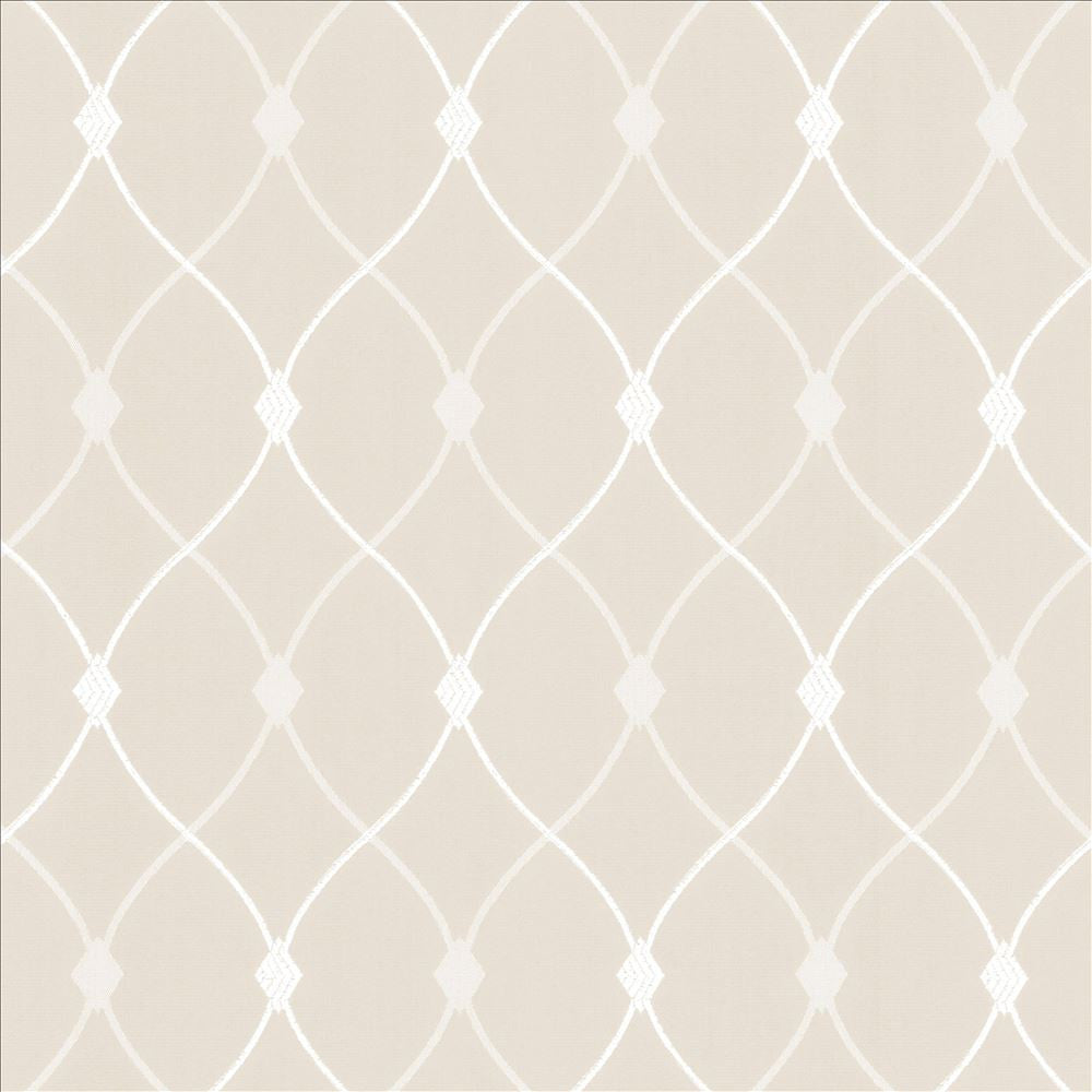 Slipper Trellis Ivory by Kasmir Fabric 5110 100% Polyester
 INDIA 30,000 Wyzenbeek Double Rubs Horizontal: 3 1/8 inches and Vertical: 5 1/8 inches 56 - Fabric Carolina -