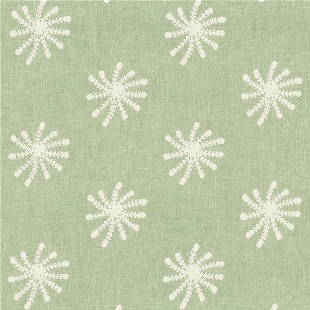 Snowflake Aquamarine by Kasmir Fabric 5142 52% Cotton
48% Polyester
 INDIA 12,000 Wyzenbeek Double Rubs Horizontal: 8 2/8 inches and Vertical: 6 2/8 inches 50 - Fabric Carolina -