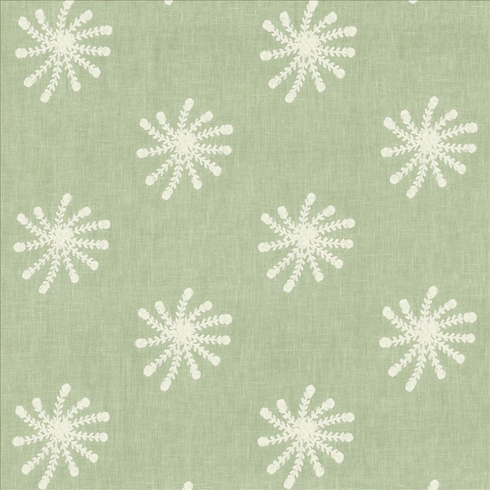 Snowflake Aquamarine by Kasmir Fabric 5142 52% Cotton
48% Polyester
 INDIA </p><p>Repeat: Horizontal: 8 2/8 inches and Vertical: 6 2/8 inches 50 - Fabric Carolina -