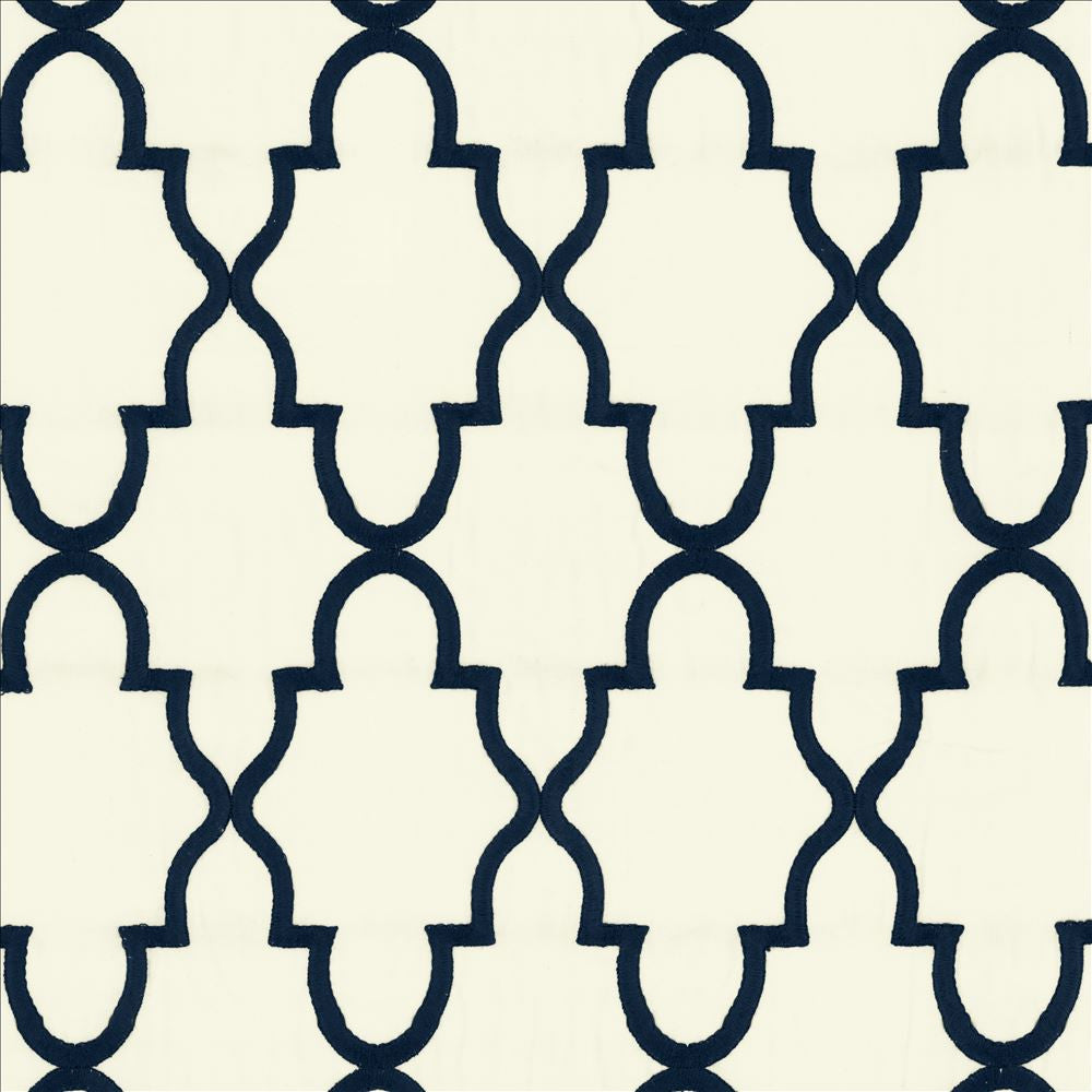 Solace Navy by Kasmir Fabric 5156 100% Cotton
 INDIA </p><p>Repeat: Horizontal: 5 2/8 inches and Vertical: 7 4/8 inches 51 - Fabric Carolina -