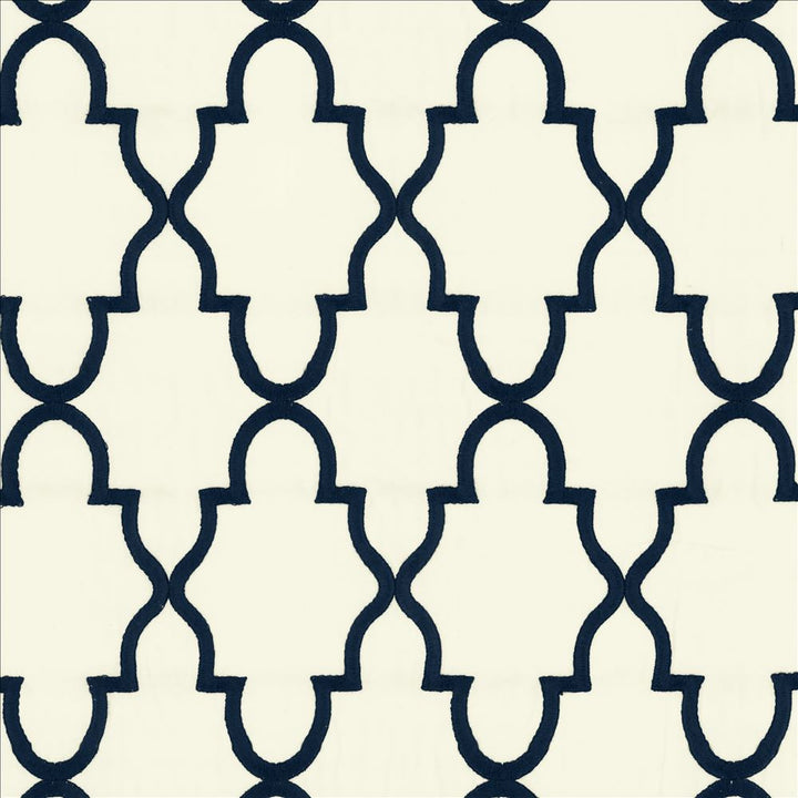 Solace Navy by Kasmir Fabric 5156 100% Cotton
 INDIA </p><p>Repeat: Horizontal: 5 2/8 inches and Vertical: 7 4/8 inches 51 - Fabric Carolina -