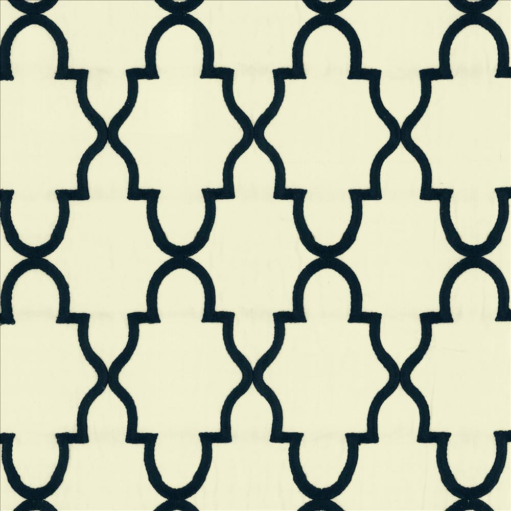 Solace Navy by Kasmir Fabric 5156 100% Cotton INDIA 22,000 Martindale Cycles Horizontal: 5 2/8 inches and Vertical: 7 4/8 inches 54 - Fabric Carolina -
