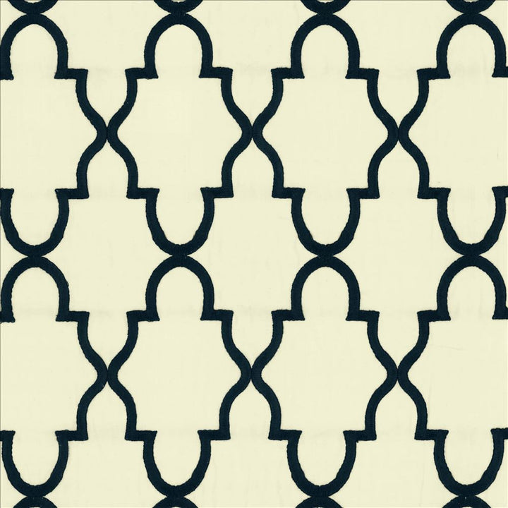 Solace Navy by Kasmir Fabric 5156 100% Cotton INDIA 22,000 Martindale Cycles Horizontal: 5 2/8 inches and Vertical: 7 4/8 inches 54 - Fabric Carolina -
