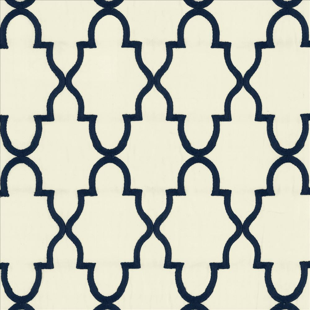 Solace Navy by Kasmir Fabric 5156 100% Cotton
 INDIA 22,000 Martindale Cycles Horizontal: 5 2/8 inches and Vertical: 7 4/8 inches 54 - Fabric Carolina -