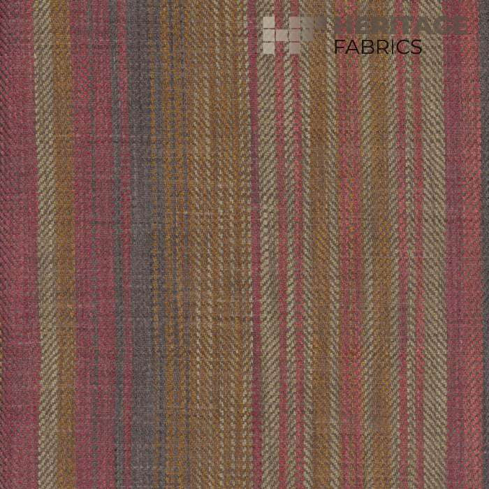 Sonoma Stripe Currant by Heritage Designer Fabric - 100% Polyester India 33,000 Horizontal: 13.5" and Vertical: N/A 54" - Swanky Fabrics -