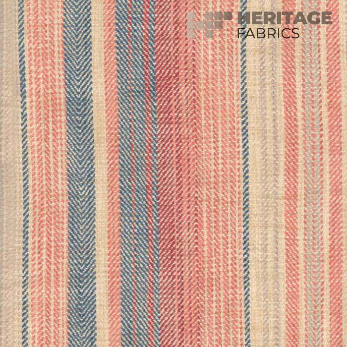 Sonoma Stripe Henna Blue by Heritage Designer Fabric - 100% Polyester India 33,000 Horizontal: 13.5" and Vertical: N/A 54" - Swanky Fabrics -
