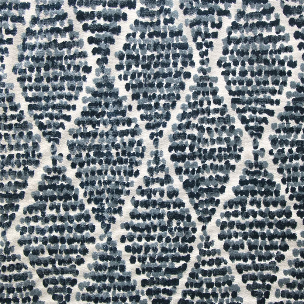 Sorriso Indigo  by Kasmir Fabric 1477 76% Rayon 24% Polyester  CHINA  </p><p>Repeat: Horizontal: 13 7/8 inches and Vertical: 35 3/8 inches 55  - Fabric Carolina -