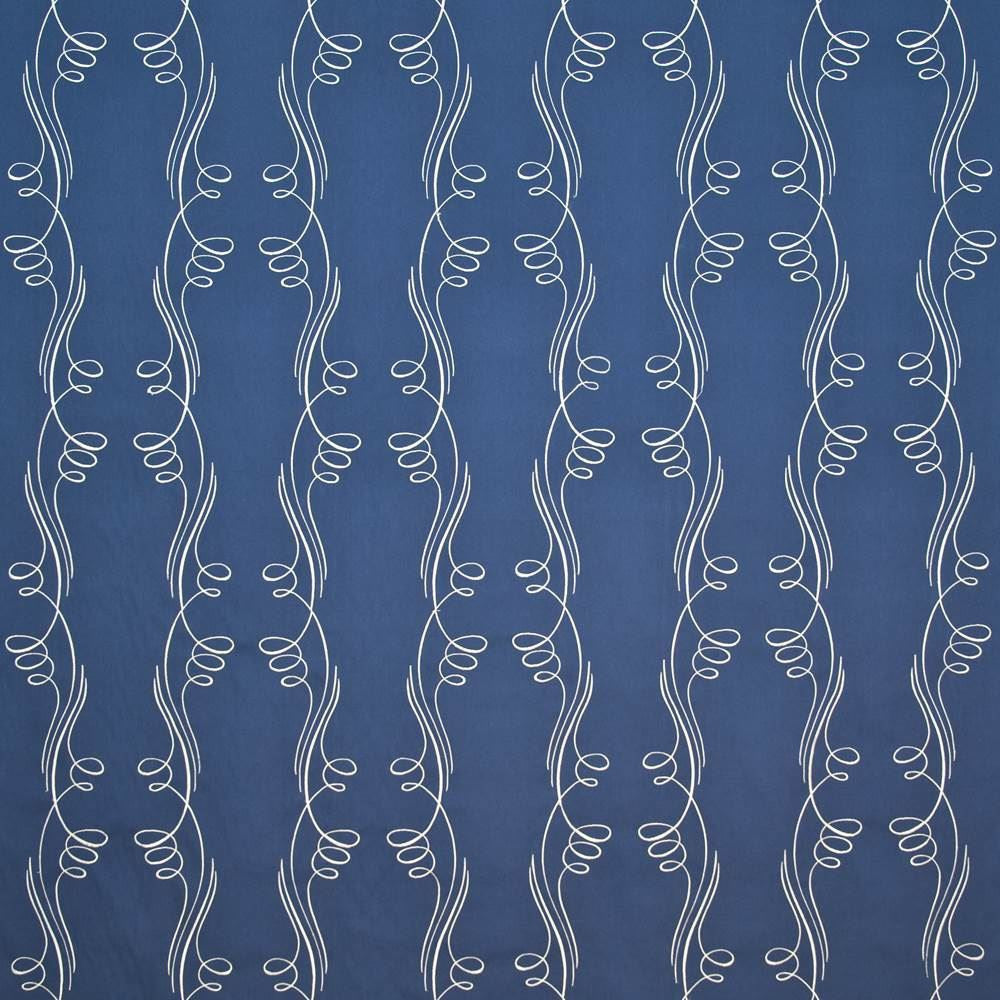 Spirographic Mariner Blue  by Kasmir Fabric See sample 100% Cotton
 CHINA 6,000 Wyzenbeek Double Rubs </p><p>Repeat: Horizontal: 27 inches and Vertical: 21 4/8 inches 54  - Fabric Carolina -