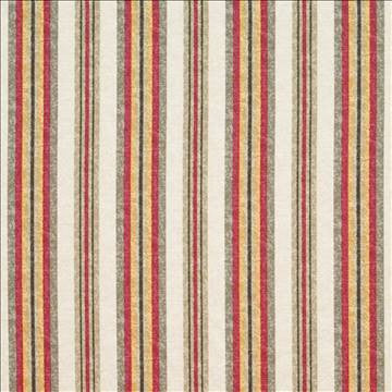 Splash Stripe Campari by Kasmir Fabric 1400 100% Cotton KOREA 15,000 Wyzenbeek Double Rubs H: 6 6/8 inches, V: N/A 54 - 55 - Fabric Carolina - Kasmir