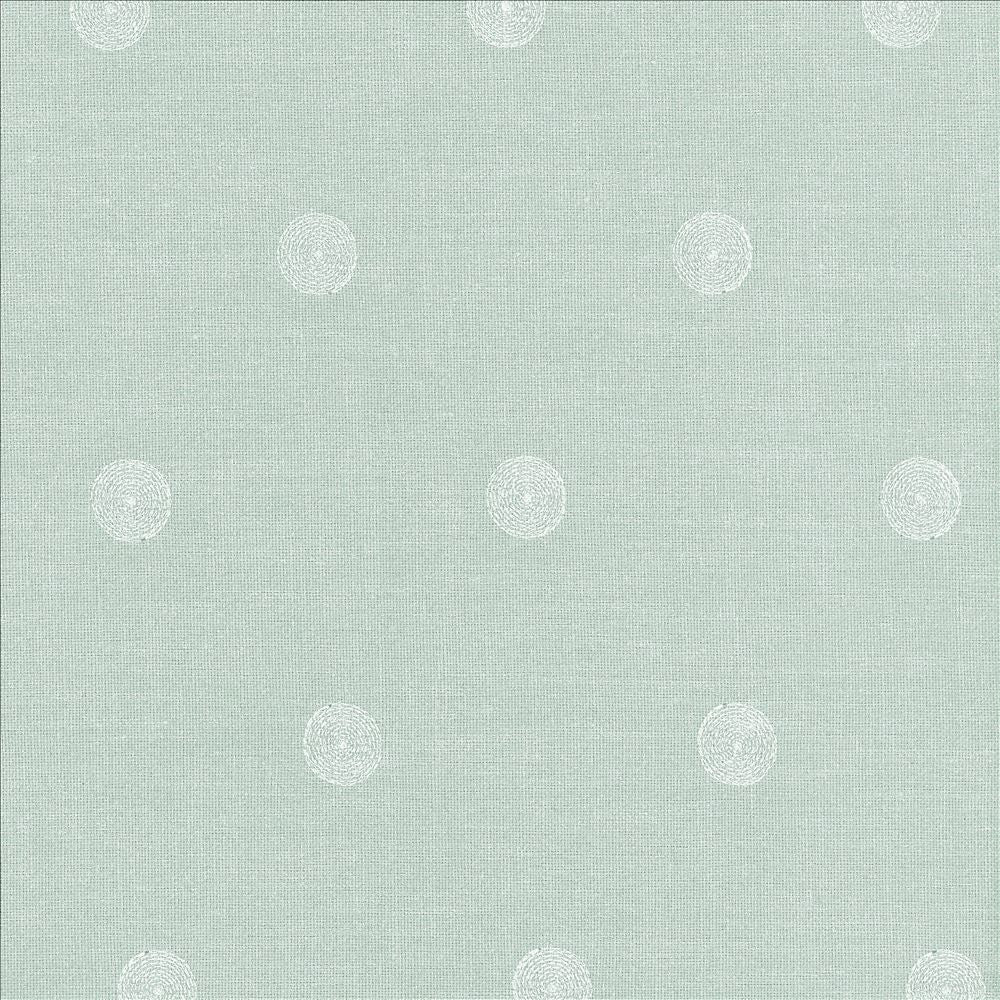 Spot The Dots Glacier by Kasmir Fabric 1442 100% Polyester Embroidery 100% Rayon INDIA 30,000 Wyzenbeek Double Rubs Horizontal: 5 inches and Vertical: 4 2/8 inches 51 - 55 - Fabric Carolina -