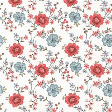 Spring Break Coral by Kasmir Fabric 1425 100% Cotton TURKEY Not Tested H: 27 2/8 inches, V: 25 2/8 inches 55 - Fabric Carolina - Kasmir