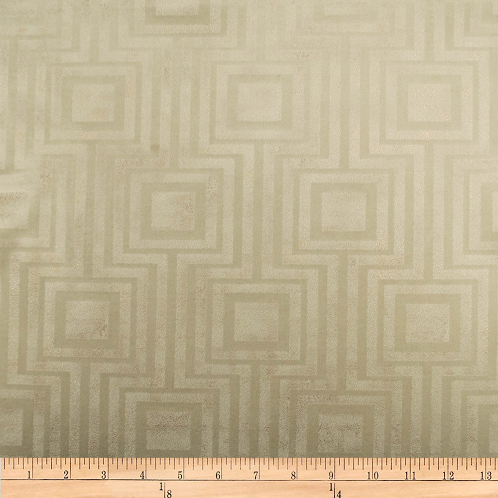 Embellished Square Cream by Europatex Designer Fabric Embellished 100% Polyester 14.2" H, 12.4" V 118.00 inches - Swanky Fabrics -