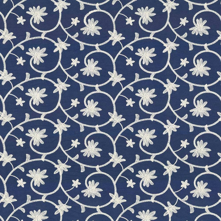Srinagar Floral Cobalt by Kasmir Fabric 8004 USA 3,000 Wyzenbeek Double Rubs H: 15 inches, V:6 2/8 inches 54 - Fabric Carolina - Kasmir