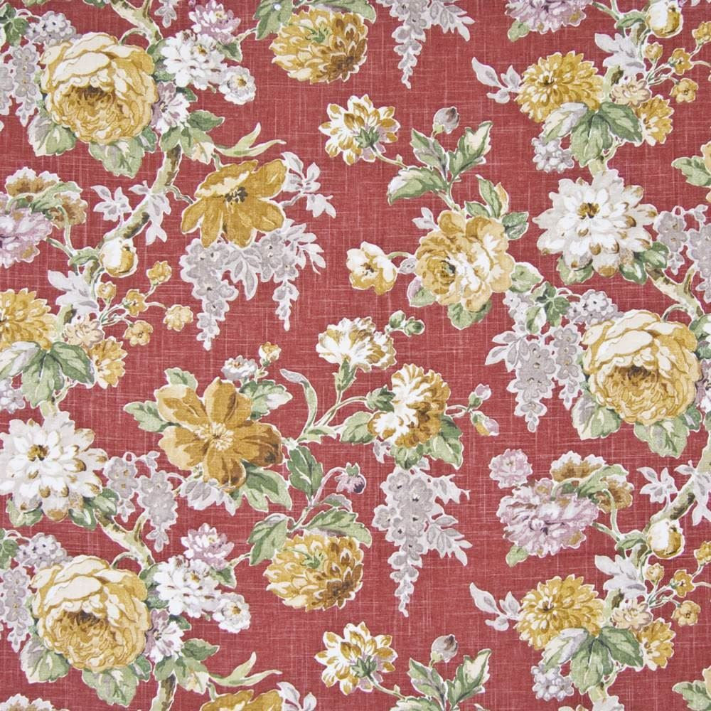 St Germaine Rouge by Kasmir Fabric 1370 55% Linen
45% Rayon
 USA 15,000 Wyzenbeek Double Rubs </p><p>Repeat: Horizontal: 54 inches and Vertical: 27 inches 54 - Fabric Carolina -