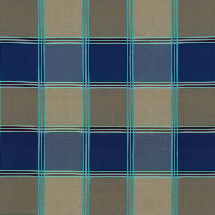 St Martin Plaid Royal by Kasmir Fabric 8003 INDIA 15,000 Wyzenbeek Double Rubs H: 12 6/8 inches, V:13 2/8 inches 54 - 55 - Fabric Carolina - Kasmir
