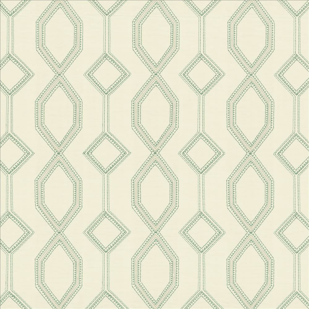 Station Aqua by Kasmir Fabric 5156 100% Cotton
 INDIA </p><p>Repeat: Horizontal: 8 4/8 inches and Vertical: 7 4/8 inches 54 - Fabric Carolina -