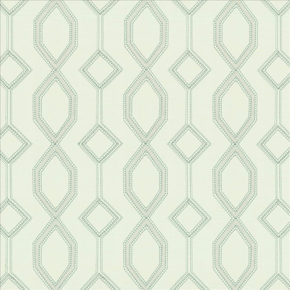 Station Aqua by Kasmir Fabric 5156 100% Cotton INDIA 30,000 Martindale Cycles Horizontal: 8 4/8 inches and Vertical: 7 4/8 inches 54 - Fabric Carolina -