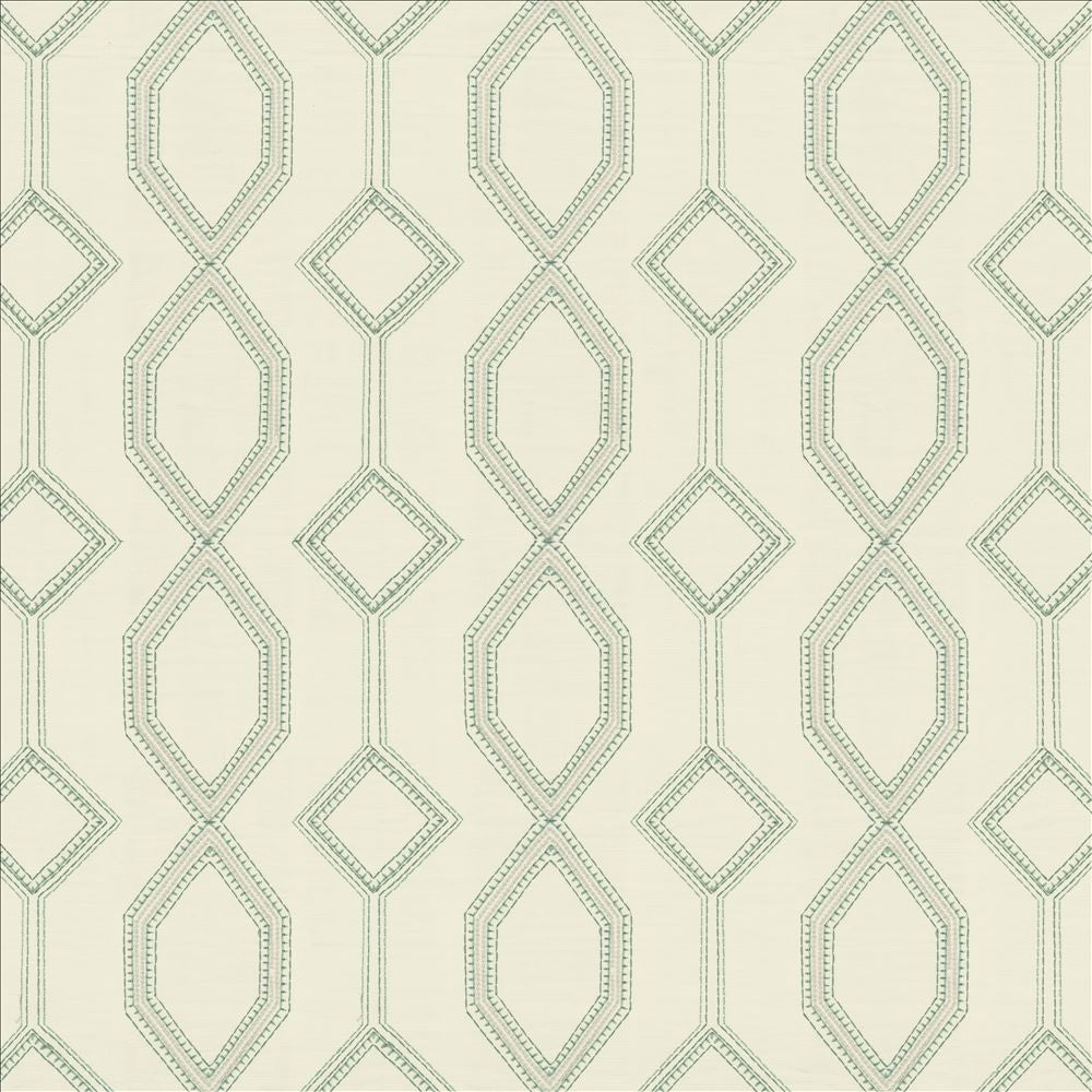 Station Aqua by Kasmir Fabric 5156 100% Cotton
 INDIA </p><p>Repeat: Horizontal: 8 4/8 inches and Vertical: 7 4/8 inches 51 - Fabric Carolina -