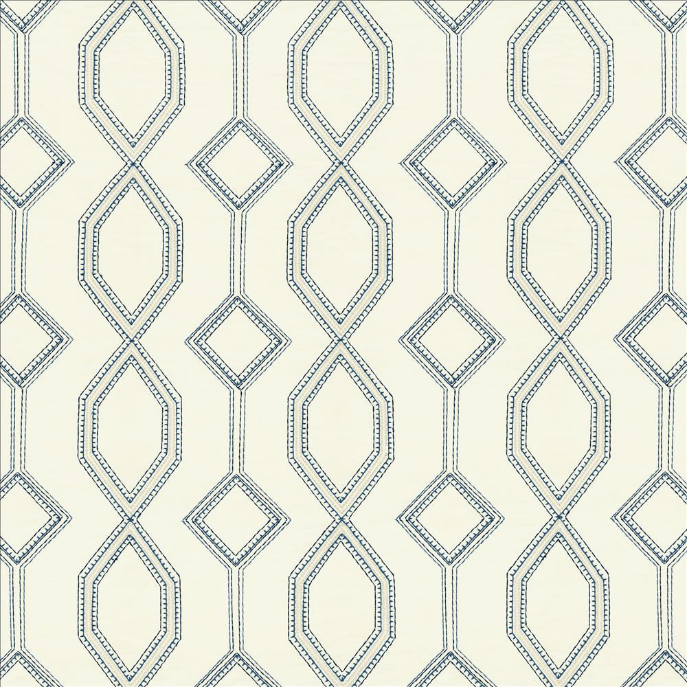 Station Navy by Kasmir Fabric 5156 100% Cotton
 INDIA </p><p>Repeat: Horizontal: 8 4/8 inches and Vertical: 7 4/8 inches 51 - Fabric Carolina -