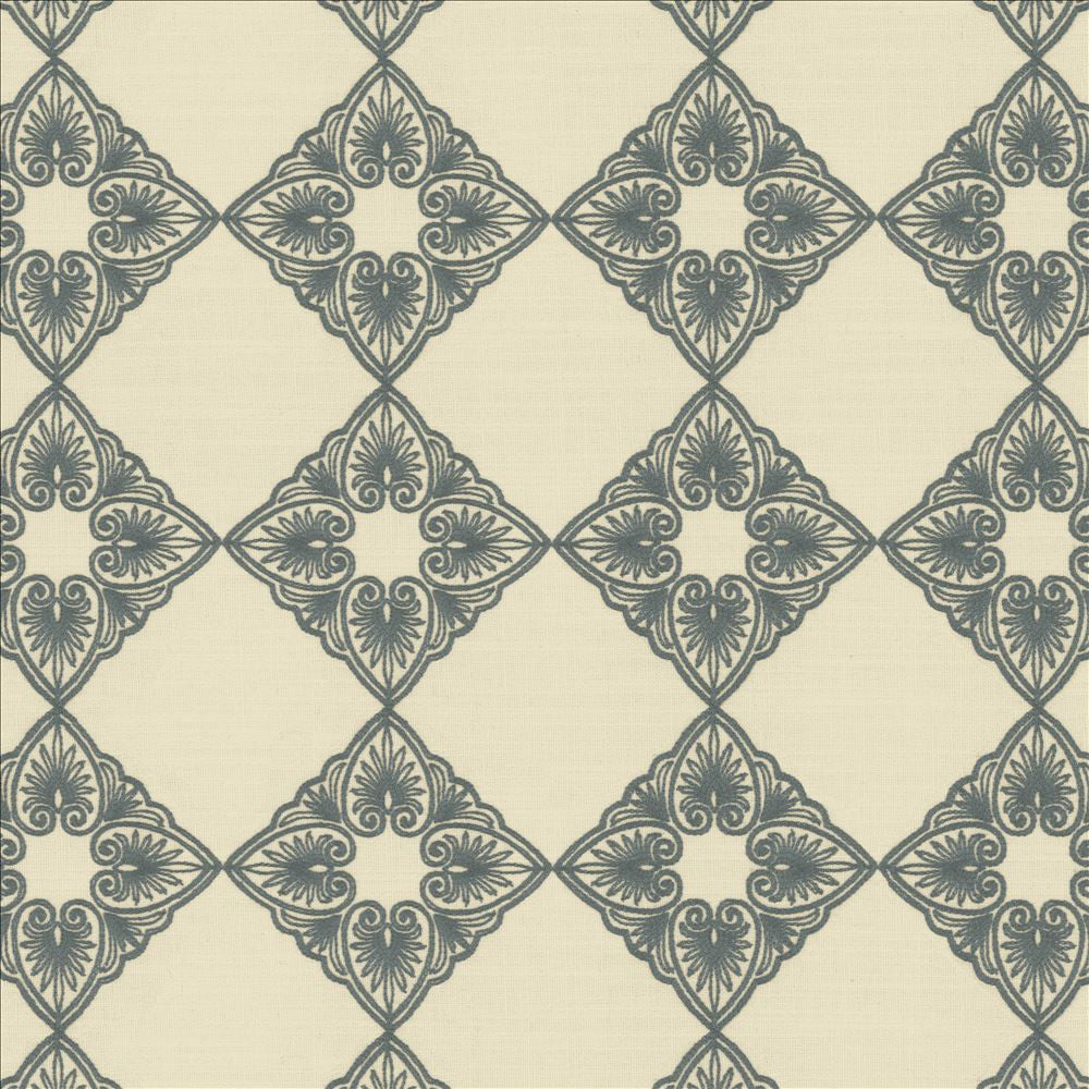 Statuary Porcelain by Kasmir Fabric 5143 82% Polyester
18% Linen
 CHINA </p><p>Repeat: Horizontal: 5 6/8 inches and Vertical: 5 6/8 inches 53 - Fabric Carolina -
