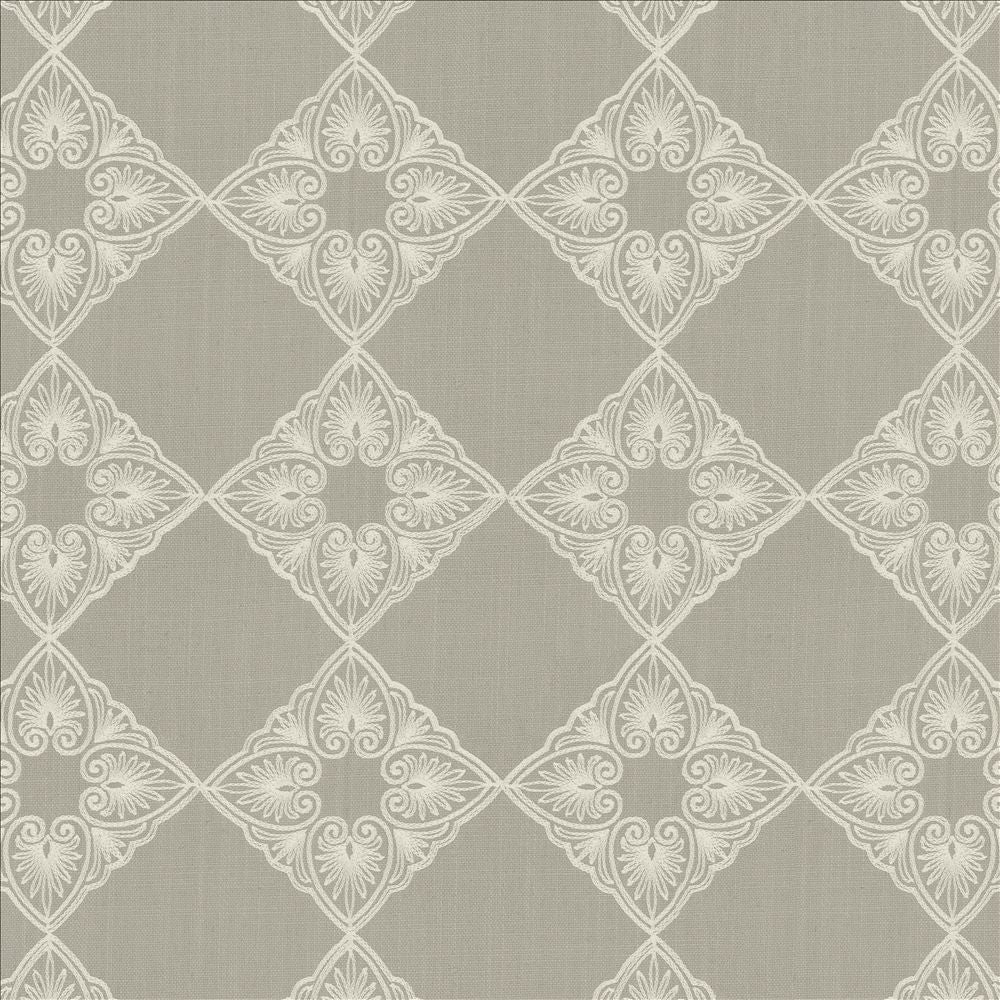 Statuary Silver by Kasmir Fabric 5141 82% Polyester
18% Linen
 CHINA </p><p>Repeat: Horizontal: 5 6/8 inches and Vertical: 5 6/8 inches 53 - Fabric Carolina -